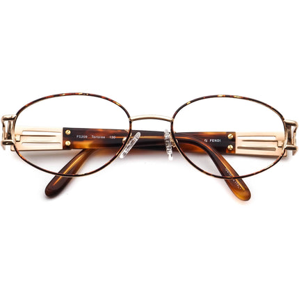 Fendi Vintage Sunglasses FS209 Tortoise Oval Italy 54 mm