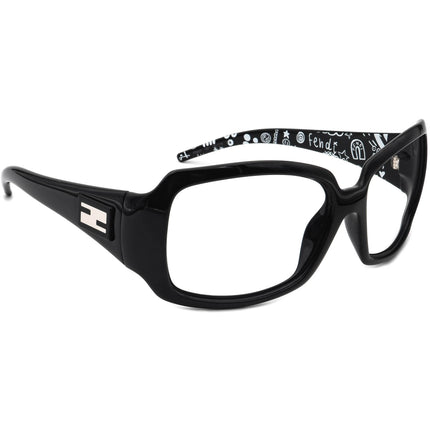 Fendi Women's Sunglasses FS507 001 Glossy Black Wrap Italy 58 mm