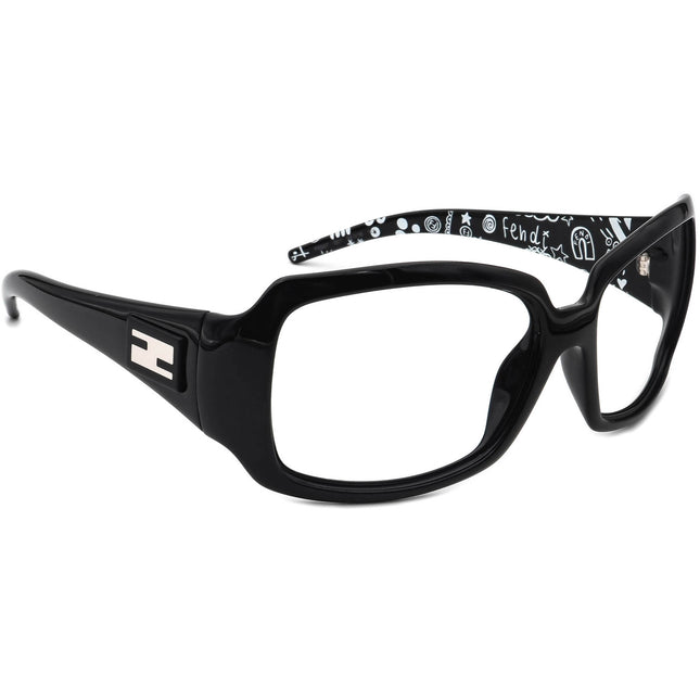 Fendi Women's Sunglasses FS507 001 Glossy Black Wrap Italy 58 mm