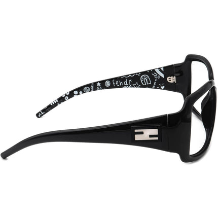 Fendi Women's Sunglasses FS507 001 Glossy Black Wrap Italy 58 mm