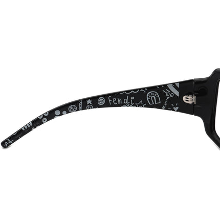 Fendi Women's Sunglasses FS507 001 Glossy Black Wrap Italy 58 mm