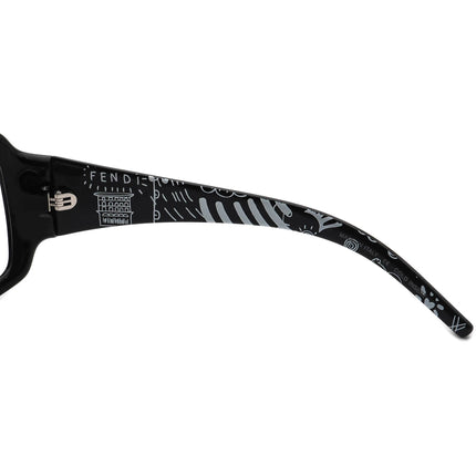 Fendi Women's Sunglasses FS507 001 Glossy Black Wrap Italy 58 mm