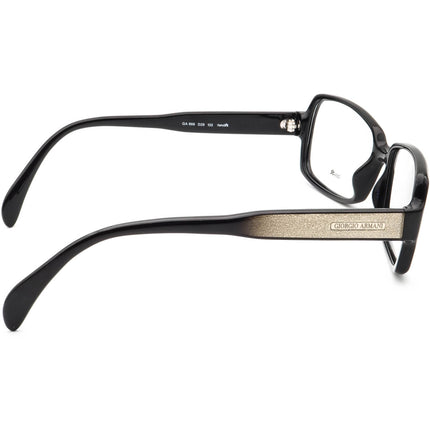 Giorgio Armani Women's Eyeglasses GA 868 D28 Glossy Black/Glitter Rectangular Frame Italy 53[]16 135
