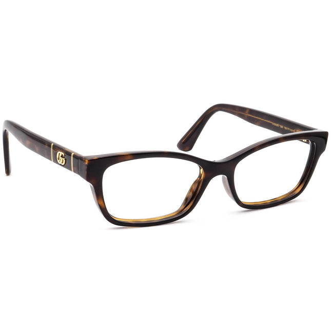 Gucci Women's Eyeglasses GG0635O 005 Havana Rectangular Frame Italy 53[]17 145
