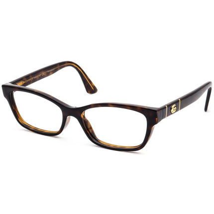 Gucci Women's Eyeglasses GG0635O 005 Havana Rectangular Frame Italy 53[]17 145