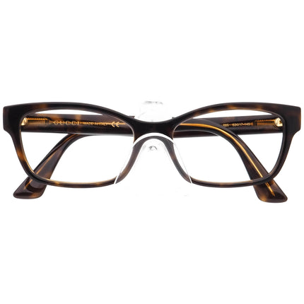 Gucci Women's Eyeglasses GG0635O 005 Havana Rectangular Frame Italy 53[]17 145