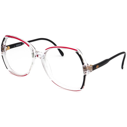 Gucci Women's Vintage Sunglasses Frame Only GG 2102 49E Black/Red/Clear Butterfly Italy 57 mm