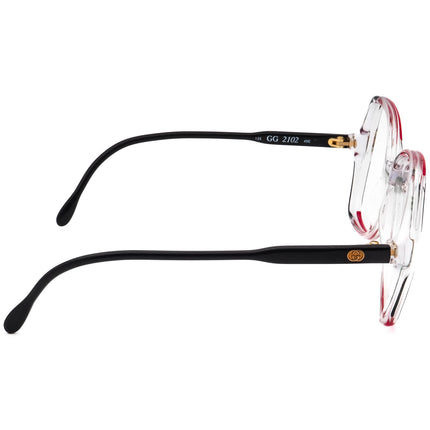 Gucci Women's Vintage Sunglasses Frame Only GG 2102 49E Black/Red/Clear Butterfly Italy 57 mm