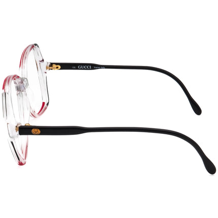 Gucci Women's Vintage Sunglasses Frame Only GG 2102 49E Black/Red/Clear Butterfly Italy 57 mm