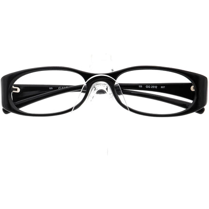 Gucci Women's Eyeglasses GG 2512 807 Black Oval Frame Italy 50[]16 125
