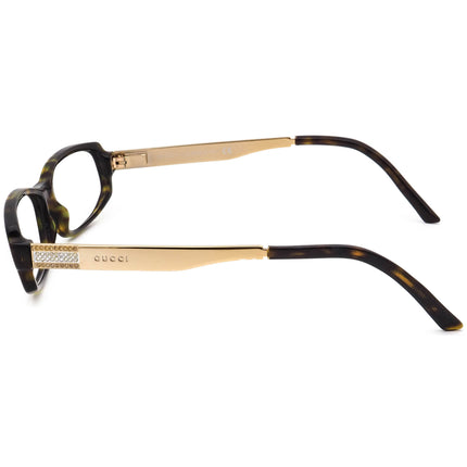 Gucci Women's Eyeglasses GG 2940/Strass ANT Dark Havana/Gold Rhinestones Rectangular Frame Italy 52[]13 135