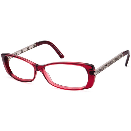 Gucci Women's Eyeglasses GG 3002 HIA Merlot/Silver Rhinestones Rectangular Frame Italy 54[]12 135