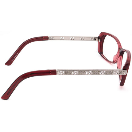 Gucci Women's Eyeglasses GG 3002 HIA Merlot/Silver Rhinestones Rectangular Frame Italy 54[]12 135