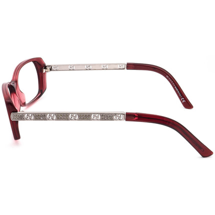 Gucci Women's Eyeglasses GG 3002 HIA Merlot/Silver Rhinestones Rectangular Frame Italy 54[]12 135