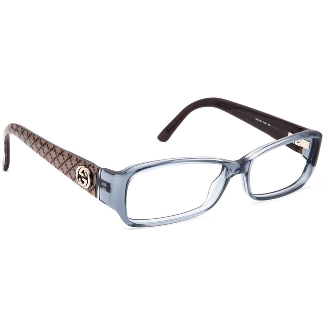 Gucci Women's Eyeglasses GG 3184 74W Transparent Blue Rectangular Frame Italy 53[]14 130