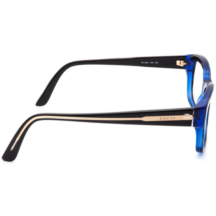 Gucci Women's Eyeglasses GG 3205 Y0A Striped Olive on Blue/Black Butterfly Frame Italy 53[]16 140
