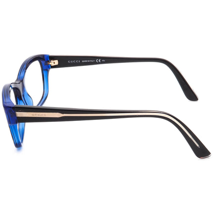 Gucci Women's Eyeglasses GG 3205 Y0A Striped Olive on Blue/Black Butterfly Frame Italy 53[]16 140