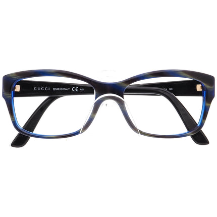 Gucci Women's Eyeglasses GG 3205 Y0A Striped Olive on Blue/Black Butterfly Frame Italy 53[]16 140