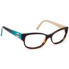 Gucci Women's Eyeglasses GG 3569 WQ2 Havana/Aqua on Tan Butterfly Frame Italy 52[]15 135