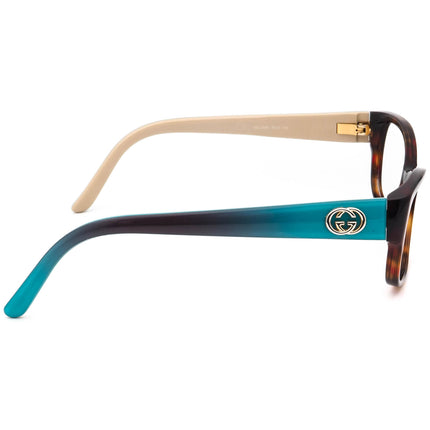 Gucci Women's Eyeglasses GG 3569 WQ2 Havana/Aqua on Tan Butterfly Frame Italy 52[]15 135