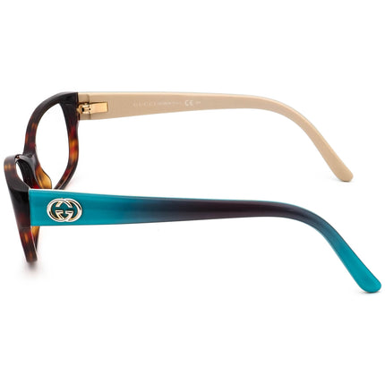 Gucci Women's Eyeglasses GG 3569 WQ2 Havana/Aqua on Tan Butterfly Frame Italy 52[]15 135