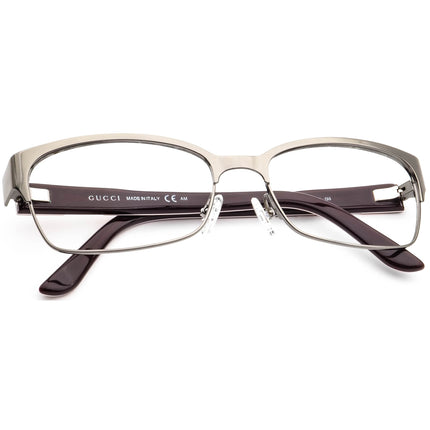 Gucci Women's Eyeglasses GG 4214 9S5 Shiny Gunmetal/Gray Rectangular Frame Italy 54[]16 135