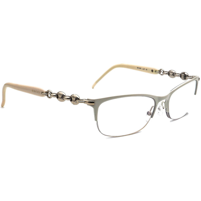Gucci Women's Eyeglasses GG 4237 CQW White Half Rim Frame Italy 52[]17 130