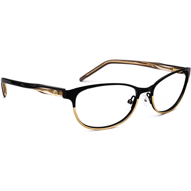 Gucci Women's Eyeglasses GG 4256 4SK Black/Gold Cat Eye Frame Italy 53[]16 140