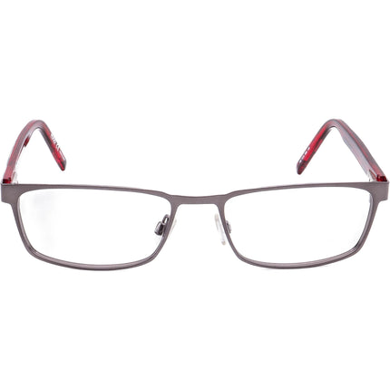 Hugo Boss Eyeglasses HG 1075 R80 Gunmetal/Black on Red Rectangular Frame 56[]18 145