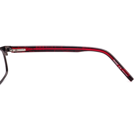 Hugo Boss Eyeglasses HG 1075 R80 Gunmetal/Black on Red Rectangular Frame 56[]18 145