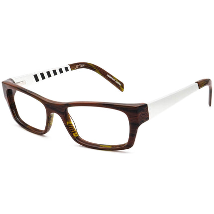 JF Rey Eyeglasses JF1181 9242 Brown and White Rectangular Frame 52[]15 135