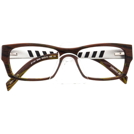 JF Rey Eyeglasses JF1181 9242 Brown and White Rectangular Frame 52[]15 135