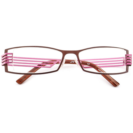 JF Rey Women's Eyeglasses JF2252 9482 Brown & Pink Rectangular Metal Frame 52[]16 133