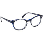JF Rey Women's Eyeglasses JF 1340 2000 Blue & Black on Crystal B-Shape Frame 50[]19 143 Handmade