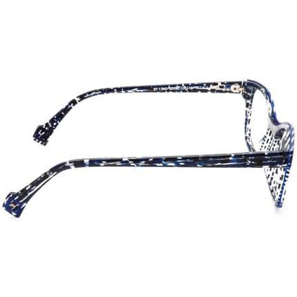 JF Rey Women's Eyeglasses JF 1340 2000 Blue & Black on Crystal B-Shape Frame 50[]19 143 Handmade