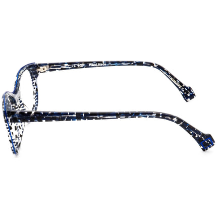 JF Rey Women's Eyeglasses JF 1340 2000 Blue & Black on Crystal B-Shape Frame 50[]19 143 Handmade
