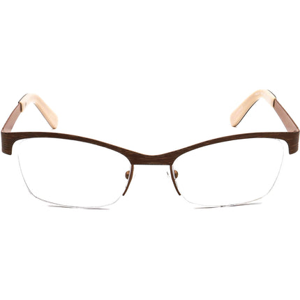 JF Rey Eyeglasses PM006 9590 Petite Striped Brown Half Rim Metal Frame 49[]17 127
