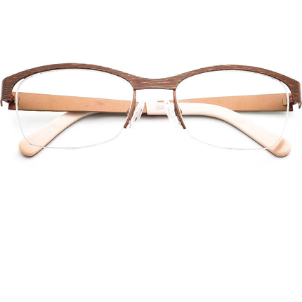 JF Rey Eyeglasses PM006 9590 Petite Striped Brown Half Rim Metal Frame 49[]17 127