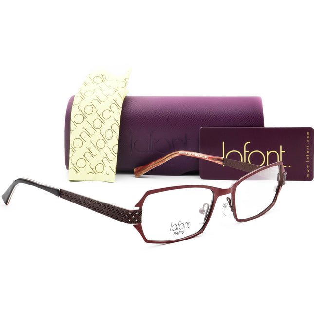 Jean Lafont Women's Eyeglasses Helene 628 Matte Red&Brown Rectangular Metal Frame France 52[]18 133