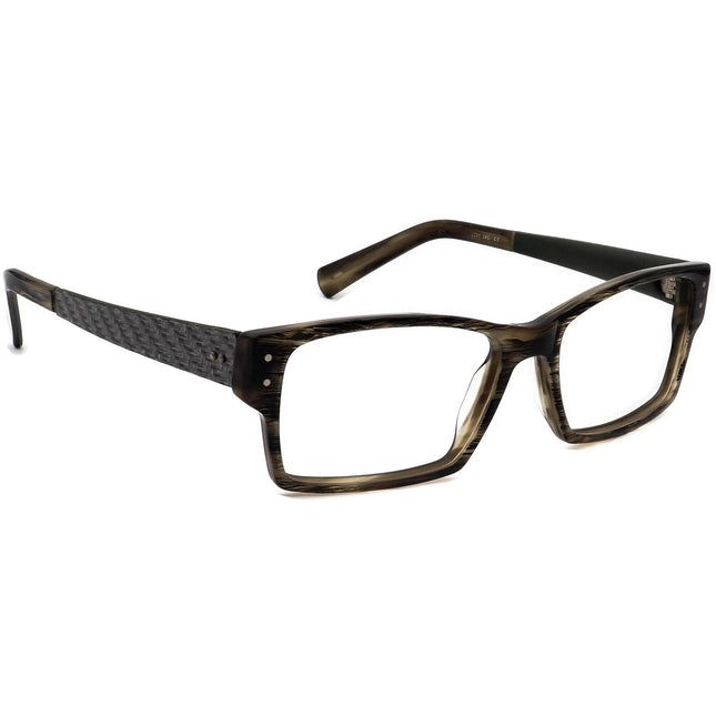 Jean Lafont Eyeglasses Horde 431 Carbon Fiber Striped Green Rectangular Frame France 55[]15 145
