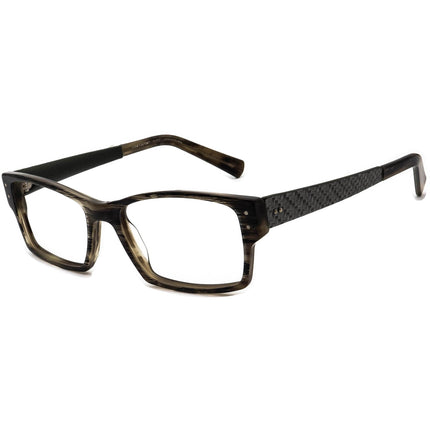 Jean Lafont Eyeglasses Horde 431 Carbon Fiber Striped Green Rectangular Frame France 55[]15 145