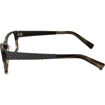 Jean Lafont Eyeglasses Horde 431 Carbon Fiber Striped Green Rectangular Frame France 55[]15 145