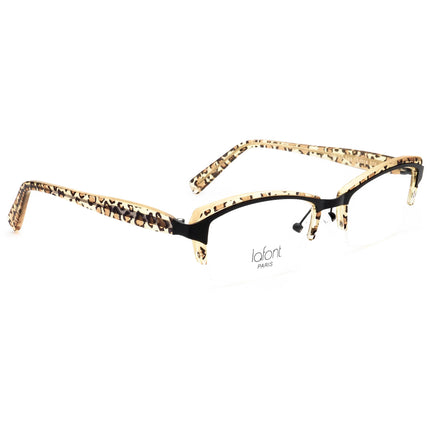 Jean Lafont Women's Eyeglasses Indigo 380 Leopard Print&Black Half Rim Frame France 51[]18 135