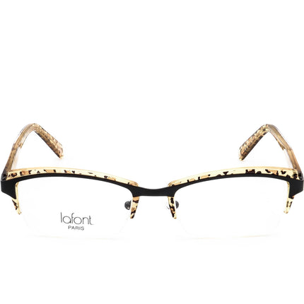 Jean Lafont Women's Eyeglasses Indigo 380 Leopard Print&Black Half Rim Frame France 51[]18 135