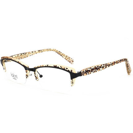 Jean Lafont Women's Eyeglasses Indigo 380 Leopard Print&Black Half Rim Frame France 51[]18 135