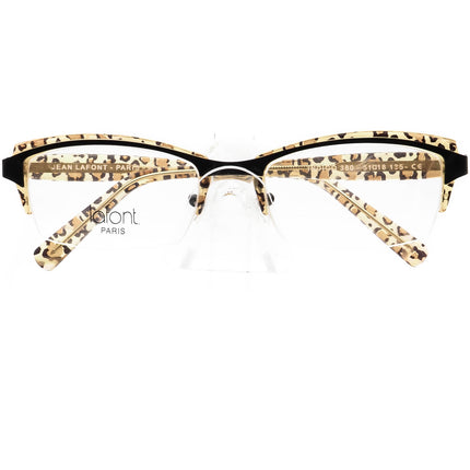 Jean Lafont Women's Eyeglasses Indigo 380 Leopard Print&Black Half Rim Frame France 51[]18 135