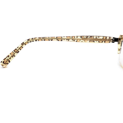 Jean Lafont Women's Eyeglasses Indigo 380 Leopard Print&Black Half Rim Frame France 51[]18 135