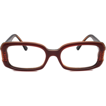 Jean Lafont Women's Eyeglasses Jewel 164 Red on Black Rhinestones Rectangular Frame France 51[]16 135