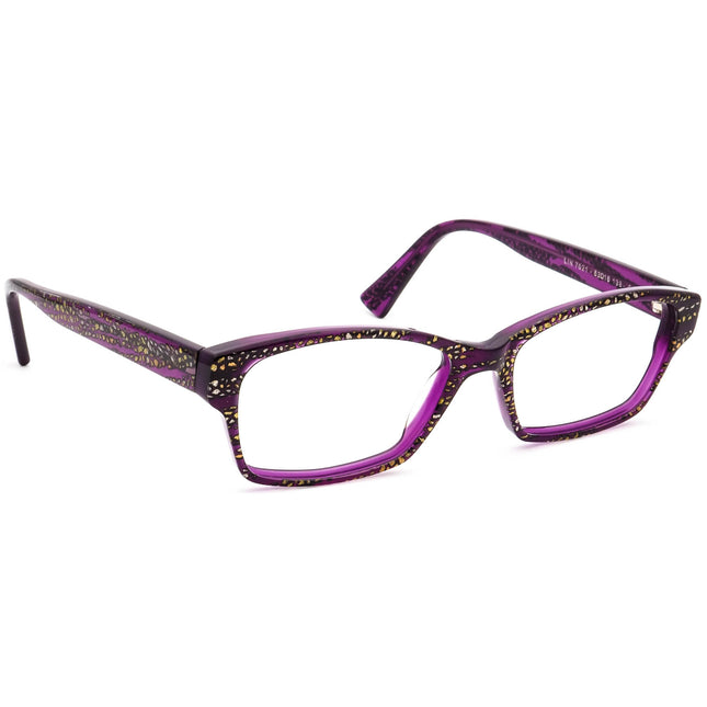 Jean Lafont Women's Eyeglasses Lin 7021 Purple with Gold & Silver Glitters B-Shape Frame France 53[]16 138
