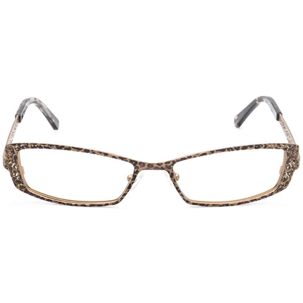 Jean Lafont Women's Eyeglasses Mayfair 030 Brown Leopard Rectangular Metal Frame France 51[]16 125